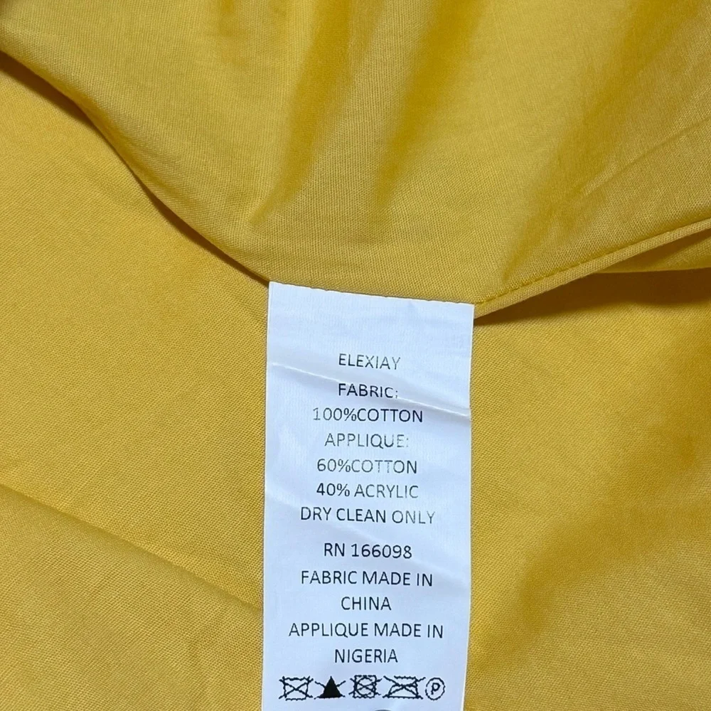 Elexiay Kwara Dress in Yellow - Size Medium - Picture 10 of 10